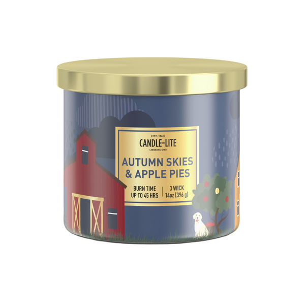 Autumn Skies & Apple Pies 3-wick 14oz Jar Candle Product Image 1